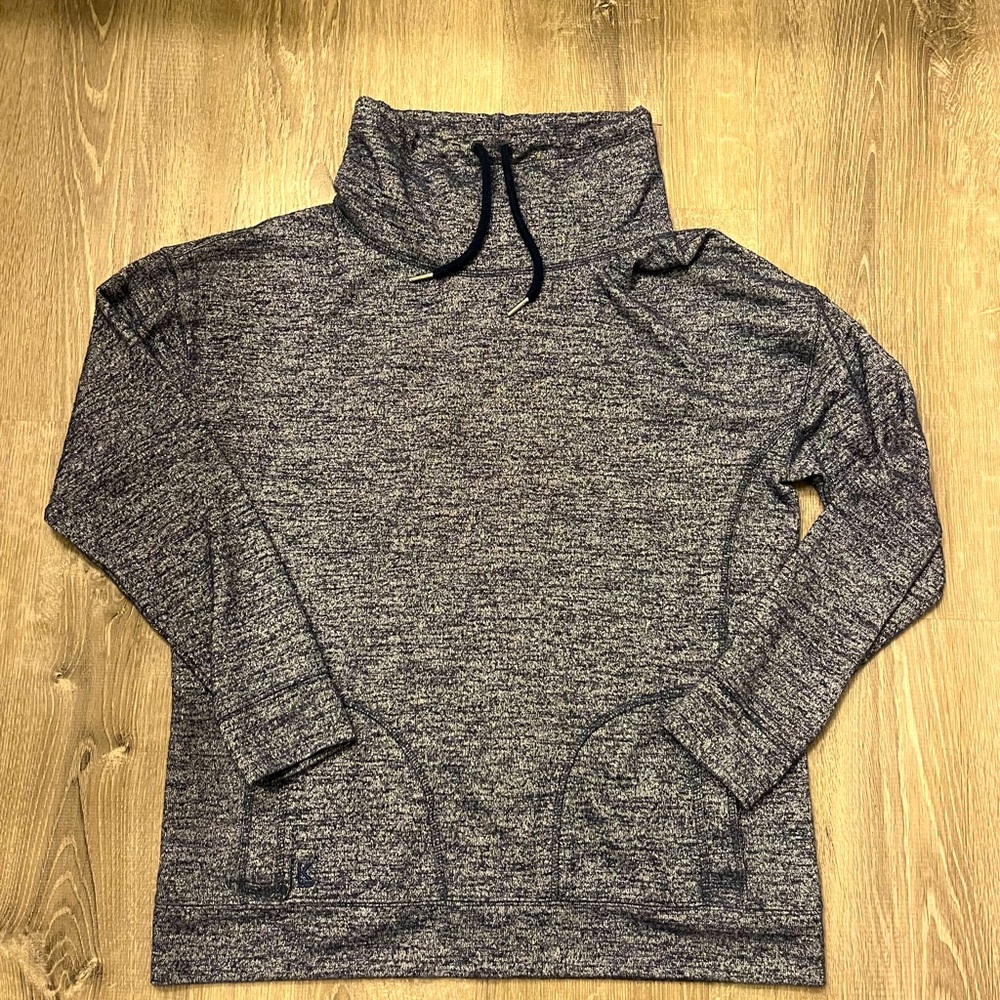 Women's Kate Lord Blue Heathered Cowl Neck Sweatshirt- Size Small-‎ Pre-owned